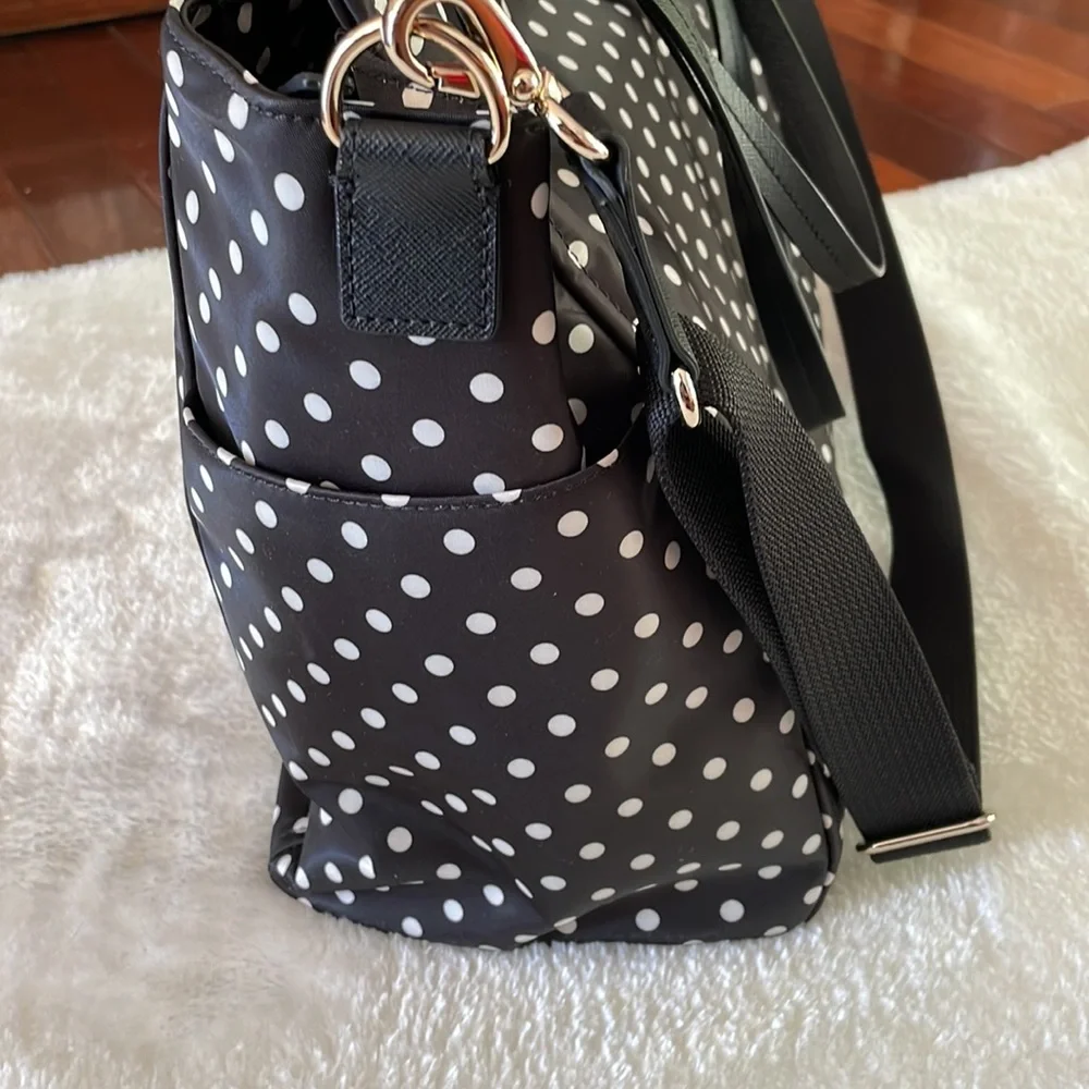 Kate Spade Big Tote! Polka dot pattern and nylon material w long crossbody strap